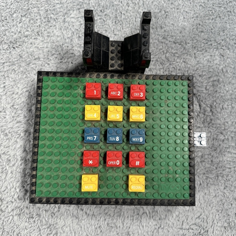 Vintage TYCO Super Fun Playful Colorful Blocks Lego Telephone 1980's Untested